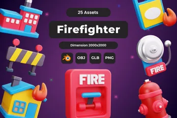 Sapeur pompier Pack 3D Icon