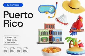 Porto Rico 3D Icon Pack