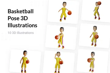 Postura de baloncesto Paquete de Illustration 3D