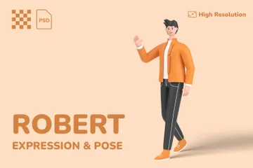 Expressão e pose de Robert Pacote de Illustration 3D