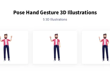 Pose gesto con la mano Paquete de Illustration 3D