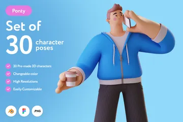 Poses de personajes Paquete de Illustration 3D