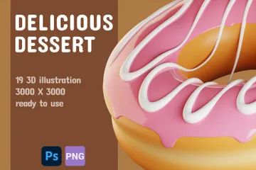 Postre delicioso 3D Illustration Pack