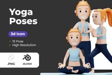 Postura de yoga Paquete de Illustration 3D
