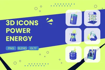 Energía electrica Paquete de Icon 3D
