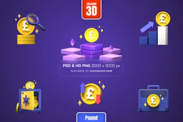 Pound Coin 3D Illustration Pack