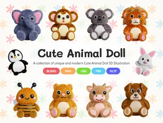 Poupée Animale Mignonne Pack 3D Icon