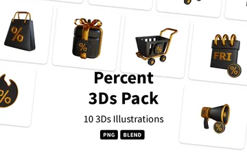 Pour cent Pack 3D Icon