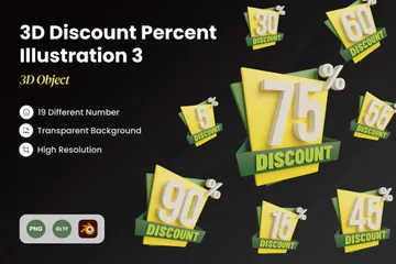 Pourcentage de remise Pack 3D Icon
