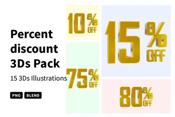 Pourcentage de réduction Pack 3D Icon