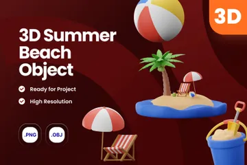Praia do verão Pacote de Icon 3D