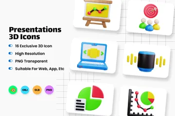 Präsentationen 3D Icon Pack