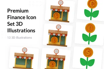 Finanças Premium Pacote de Illustration 3D