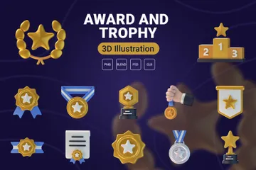 Premio y trofeo Paquete de Icon 3D