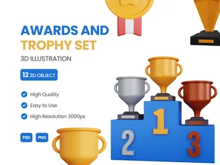 Prêmios e Troféus Pacote de Icon 3D