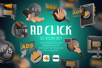 Premium Ad Click 3D Icon Pack