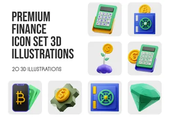 Premium Finance Set 3D Illustration Pack