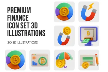 Premium Finanz Set 3D Illustration Pack