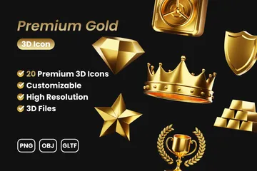 Premium Gold 3D Icon Pack