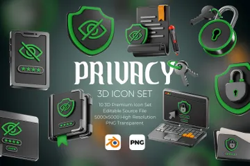 Premium Privacy 3D Icon Pack