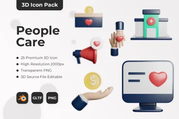 Prendre soins des personnes Pack 3D Icon