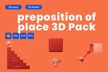 Preposição de lugar Pacote de Icon 3D