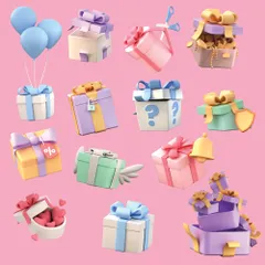 Present Boxes 3D Icon Pack