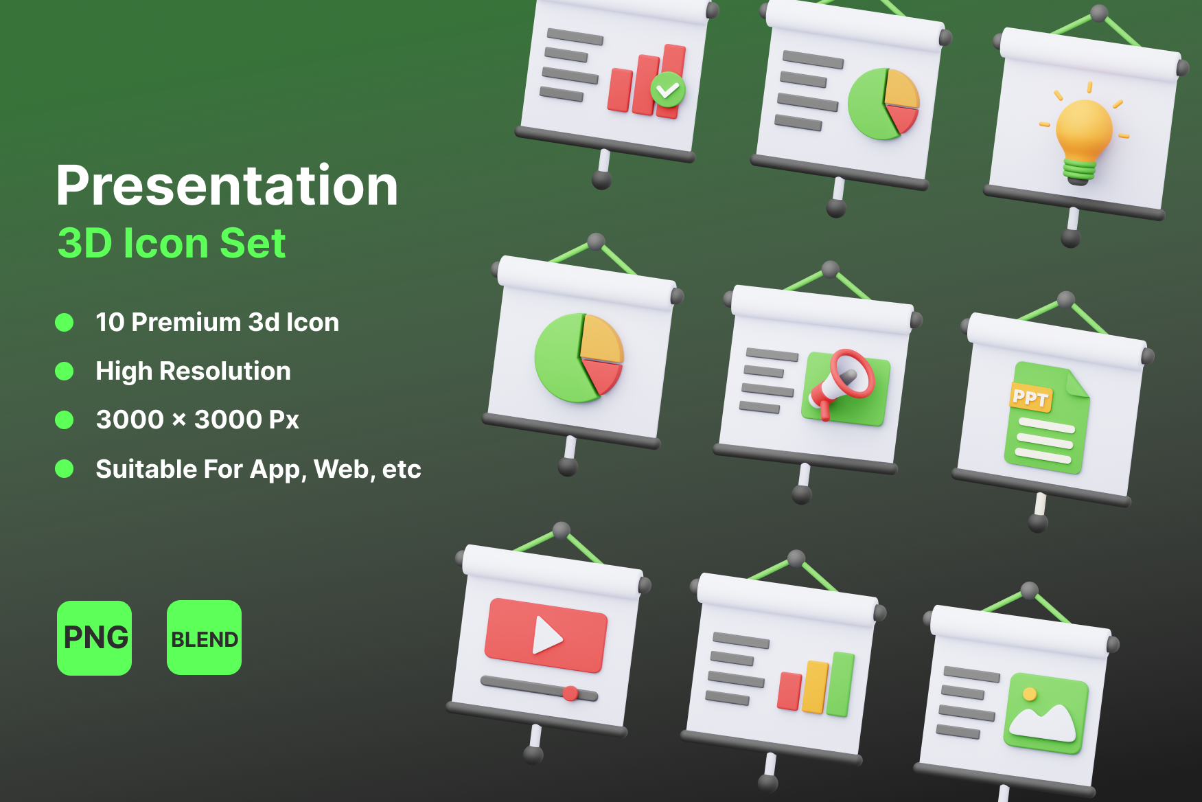 Presentation 3D Icon Pack - 10 Free Download Business 3D Icons | IconScout