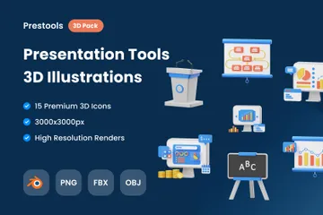 Presentation Tools 3D Icon Pack