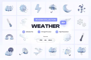 Pronóstico del tiempo Paquete de Icon 3D