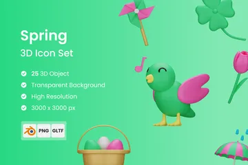 Primavera Paquete de Icon 3D