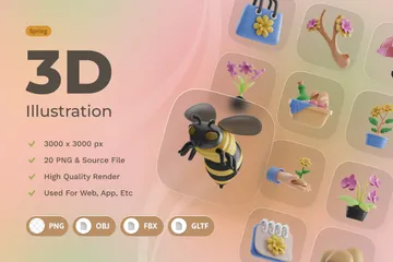 Primavera Paquete de Icon 3D