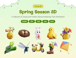 Saison de printemps Pack 3D Icon