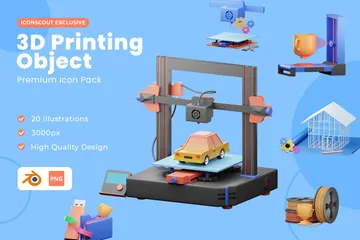 Printing 3D Illustration Pack