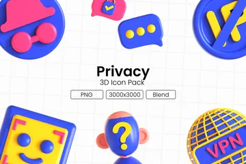 Privacidade Pacote de Icon 3D