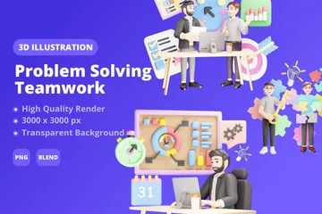 Problem Solving Teamwork 3D Illustration Pack