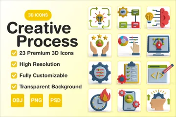 Proceso creativo Paquete de Icon 3D