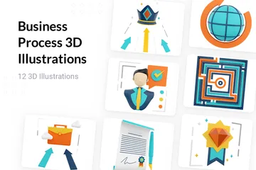 Procesos de negocio Paquete de Icon 3D