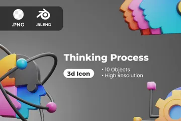 Proceso de pensamiento Paquete de Icon 3D
