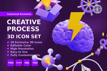 Processo criativo Pacote de Icon 3D