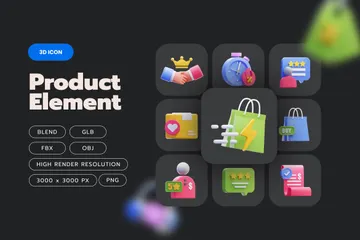 Product Element 3D Icon Pack