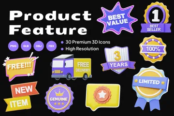 Product Feature 3D Icon Pack