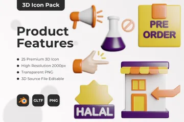 Product Features 3D Icon Pack