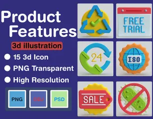 Product Features 3D Icon Pack