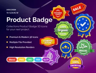 Product Features Badge 3D Icon Pack