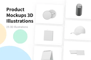Product Mockups 3D Illustration Pack