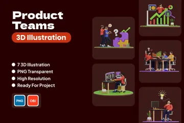 Product Teams 3D Illustration Pack