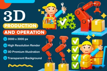 Production And Operations 3D Icon Pack