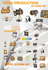 Production vidéo Pack 3D Icon