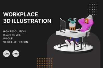 Productive Home Office Pack 3D Illustration Pack